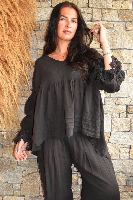 Sundaze Cheesecloth Vintage Artist Smock Coffee Bean